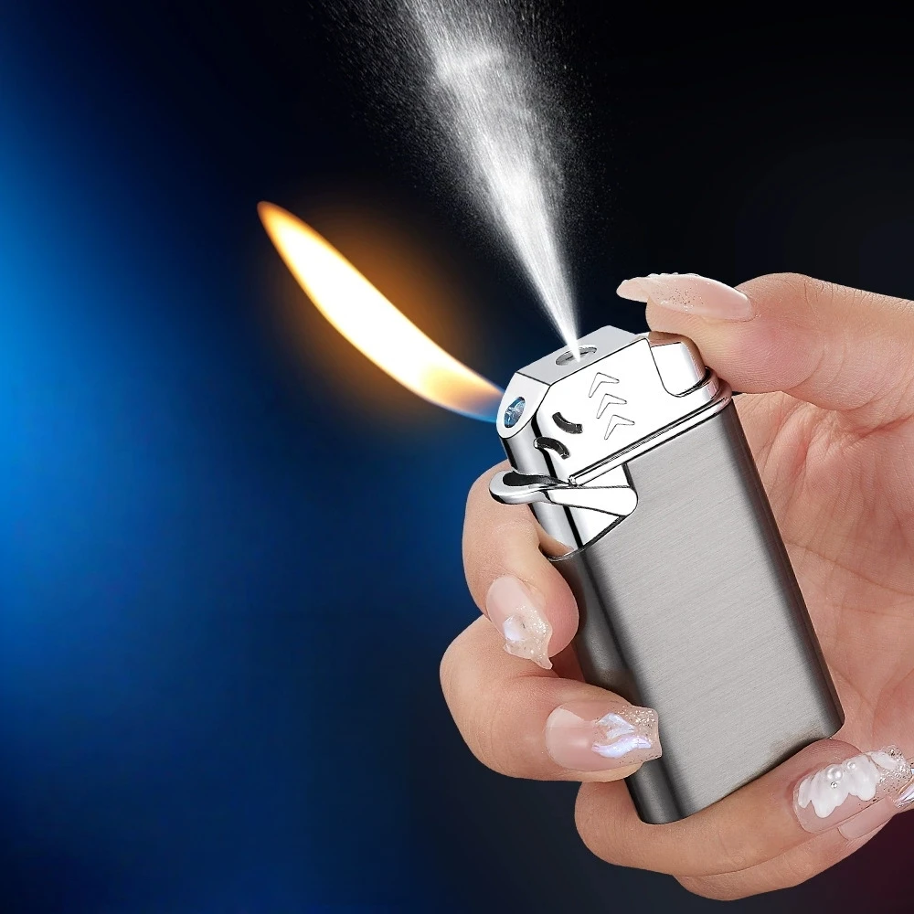 Neues aufblasbares Metallstreich-Feuerzeug, das Wasser sprüht, tragbares personalisiertes Feuerzeug mit offener Flamme, Zigarettenzubehör als Geschenk Image