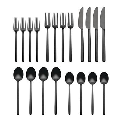 Oneida Dean Satin Black 20 Piece Flatware Set