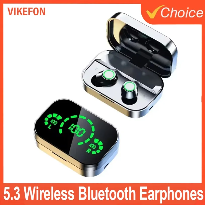 YD03 5,3 Drahtlose Bluetooth Kopfhörer Kopfhörer Mit Lade Bin Display Touch Control Ohrhörer für Muisc Outdoor Sport Headset Image