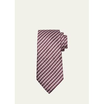 Ermenegildo Zegna Men's Silk Jacquard Stripe Tie