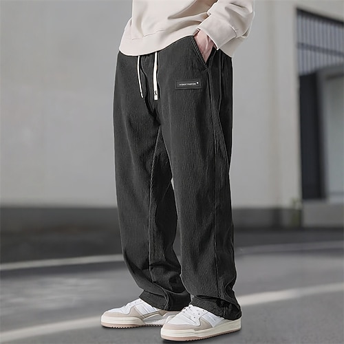 Herren Jogginghosen Jogginghose Laufhosen Kordelzug Elastischer Bund Hosen Lässig Sport Outdoor Frühling Herbst Baumwolle Schnelltrocknend Leicht Atmungsaktiv Tennis Joggen Laufen Normale Passform Image