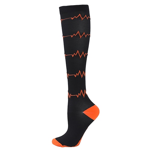 3 Paar Unisex-Sport-Kompressionssocken, elastische Wadensocken mit langem Schlauch für Damen und Herren, athletische Drucksocken zum Laufen und Seilspringen Image