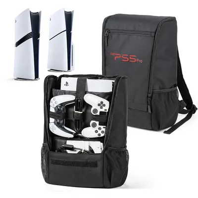 Gaming Backpack for PS5 Pro Console and Accessories Protective Travel Carrying Case Large Capacity Bag Compatible with PS5 Slim