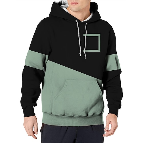 Herren Kapuzensweatshirt Purpur Grün Mit Kapuze Farbblock Patchwork Tasche Sport Outdoor Täglich Ferien Polyester Streetwear Basic Lässig Frühling Herbst Bekleidung Kapuzenpullover Sweatshirts Image