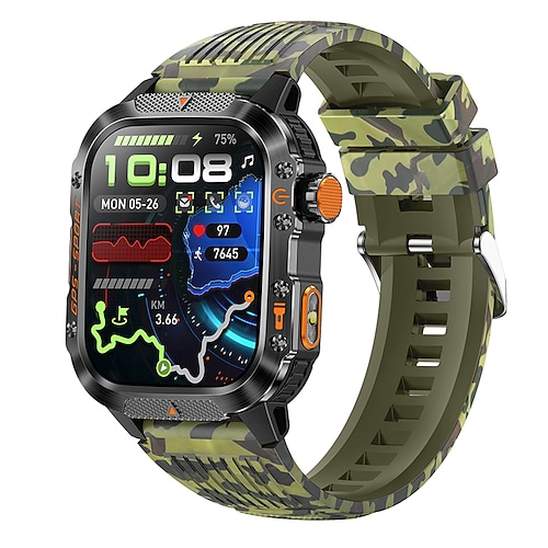 neue imosi gps smart watch 2.01 ultra hd display eingebautes gps Kompass, Anrufe tätigen/empfangen, Smartwatch, 540-mAh-Akku, 3 atm wasserdicht