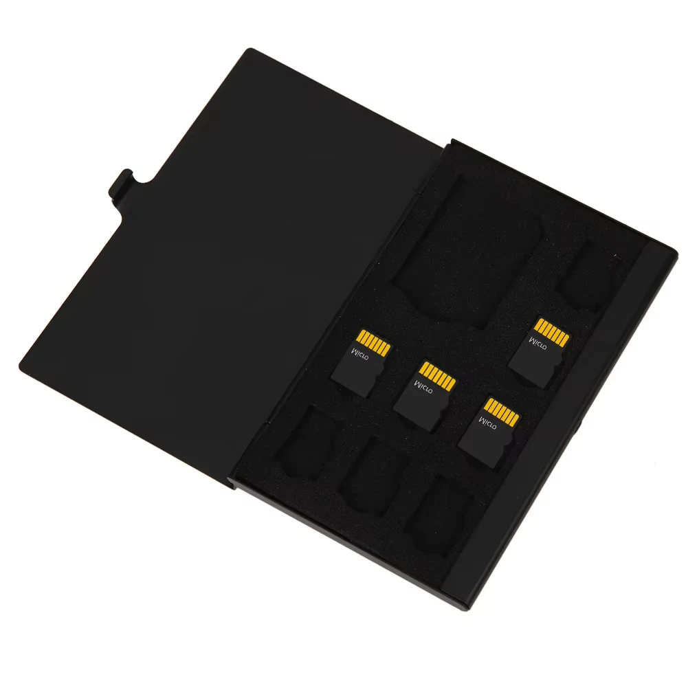 9-in-1 tragbares Speicherkartenetui 1SD+ 8TF Micro SD-Karten-Aufbewahrungshülle Halter Speicherkartenhalter Einschichtige Aluminium-Schutzbox Image