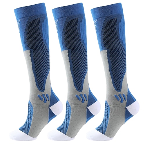 3 Paar bequeme und atmungsaktive Kompressionsstrümpfe aus Nylon für Damen, Lauf-Wadensocken für Frühling und Sommer, elastische lange Sportsocken für Yoga und Fitness Image