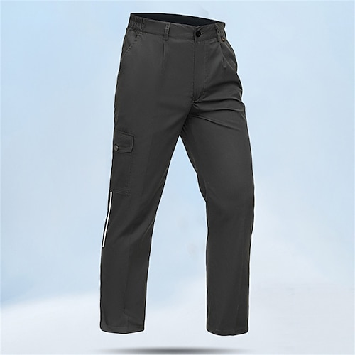 Herren Cargohosen Wanderhosen Regenhose zum Wandern Frühling Herbst Außen Normale Passform Wasserdicht Schnelltrocknend Leicht Reflexmaterial Hosen Tasche Dunkelmarine Dunkelgrün Camping / Wandern Image