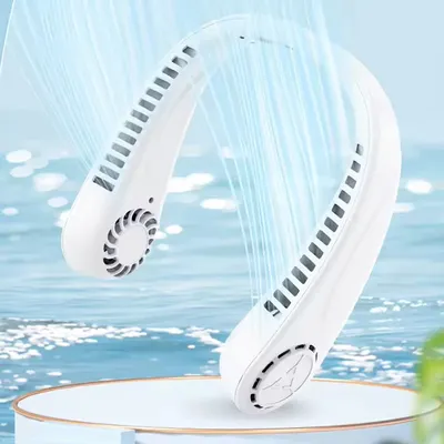 Newest Rechargeable Personal Hanging Neck Fan USB Mini Portable&Wearable Neck Fan Bladeless Outdoor Sport Fan