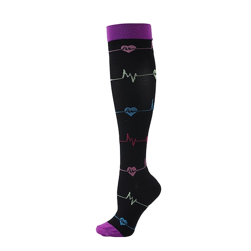 3 Paar Unisex-Sport-Kompressionssocken, elastische Wadensocken mit langem Schlauch für Damen und Herren, athletische Drucksocken zum Laufen und Seilspringen Image