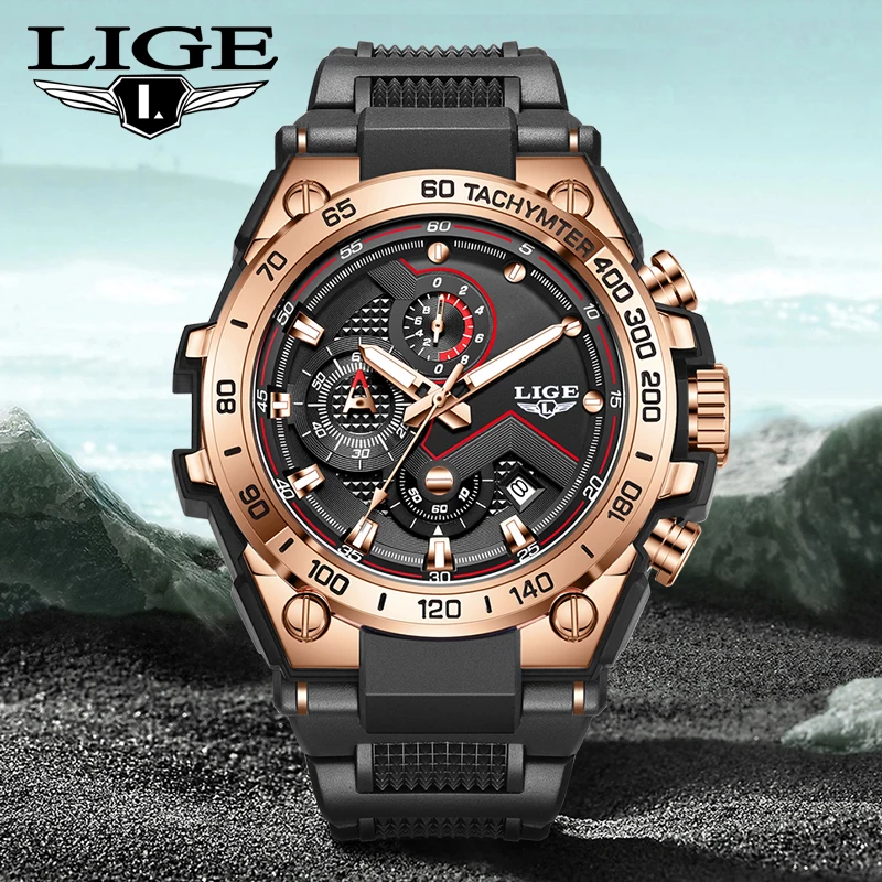 LIGE 2025 Neue Luxus Uhren Männer Mode Sport Militär Herren Uhr 30 M Wasserdicht Chronograph Quarz Armbanduhren Reloj Hombre Image