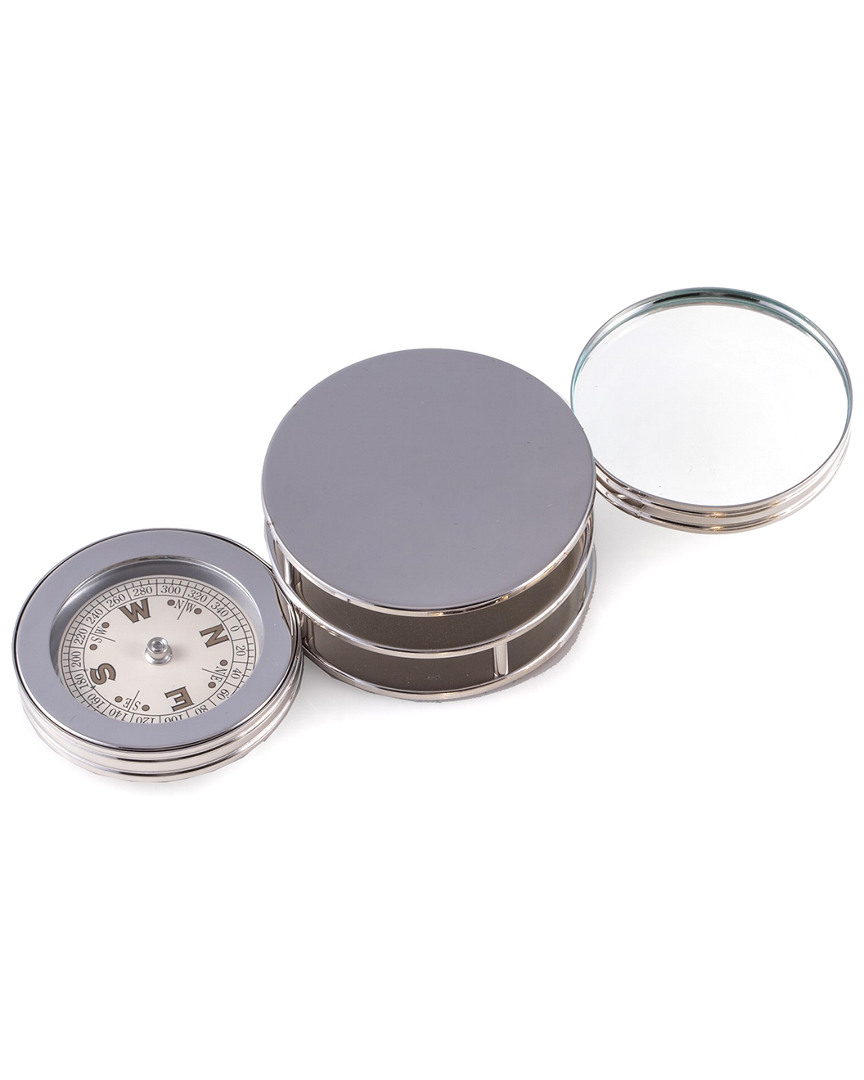 Bey-Berk Chrome Plated Paperweight & Fold Out Magnification Magnifier