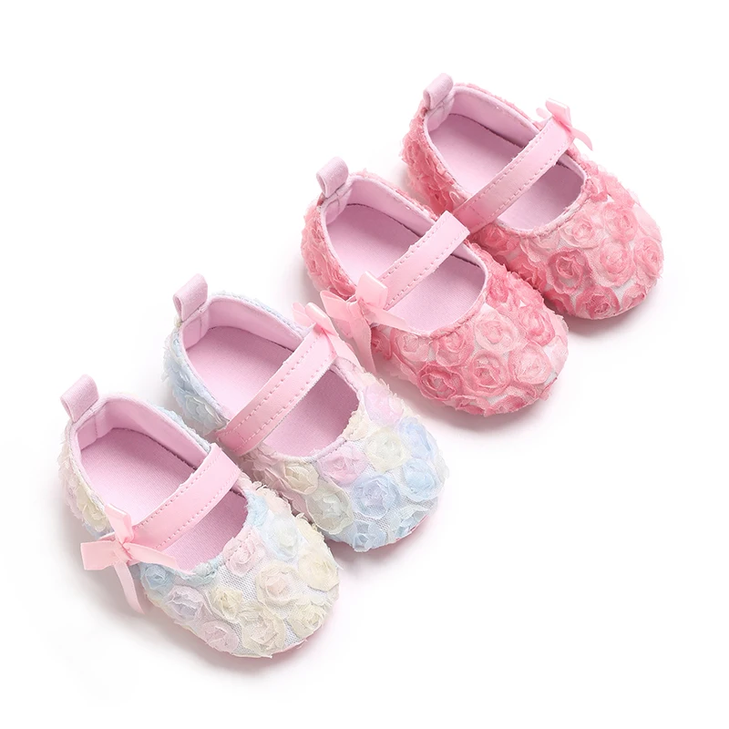 Neue Babyschuhe mit weichen Sohlen, Prinzessinnen-Babyschuhe, atmungsaktiv und rutschfest, weiche Sohlen, zum Laufen lernen Image