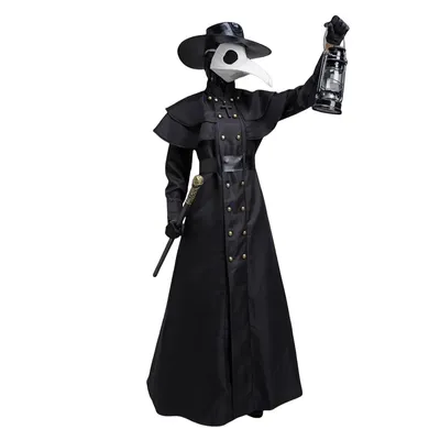 Pestdoktor Krähe Langschnabelmaske Kostüm Halloween Birdman Maskerade Party Mittelalterlicher Stil Cosplay Image