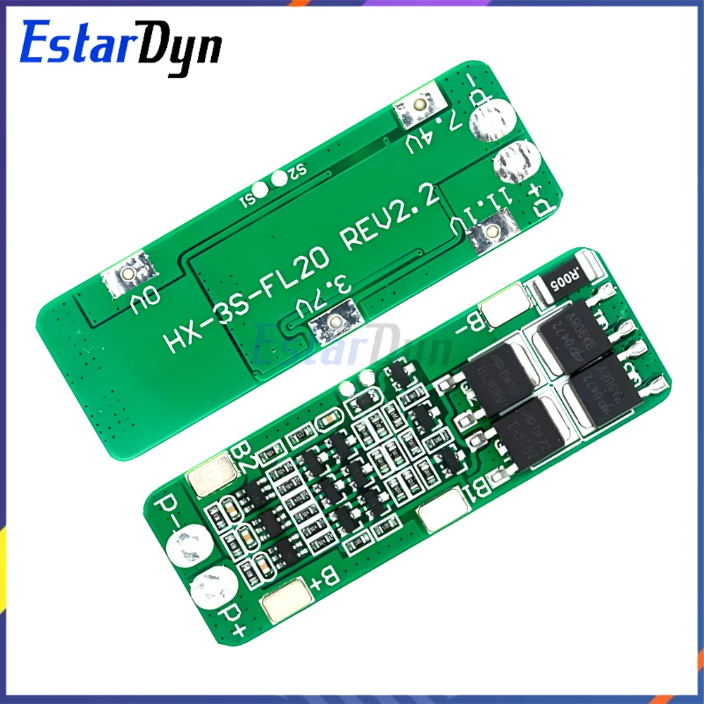 Estardyn 3S 20A BMS PCB für 12,6 V Li-Ionen-Lithium-Akku 18650 26650 – Bohrmotor E-Bike Elektrowerkzeug Image