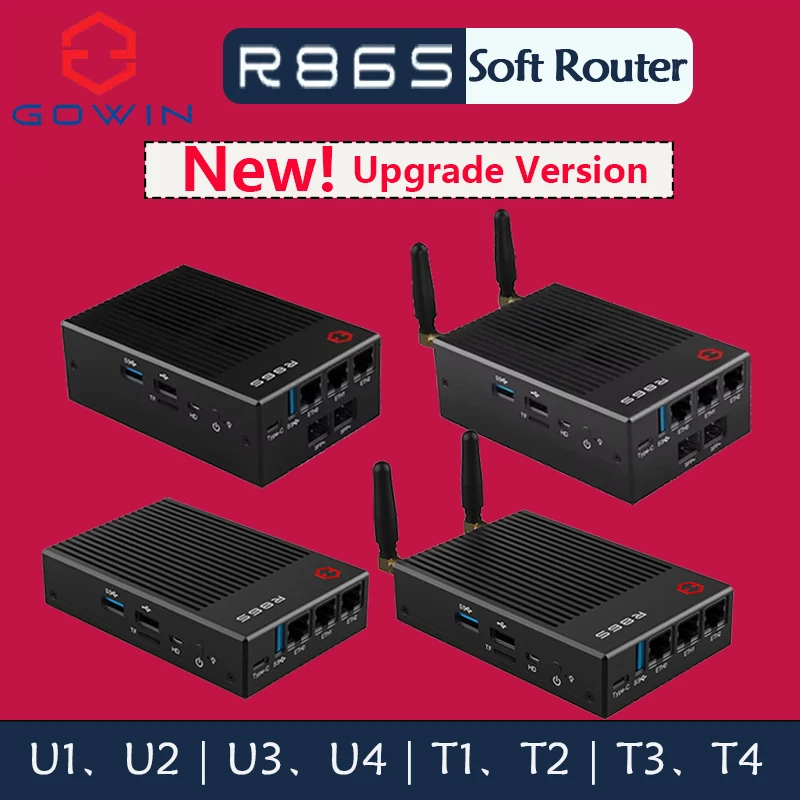 R86S U1 U2 U3 U4 T1 T2 T3 T4 Mini N6005 N5105 PC Host Multi Fiber Port 2,5G 10G GW Soft Router Routing Image