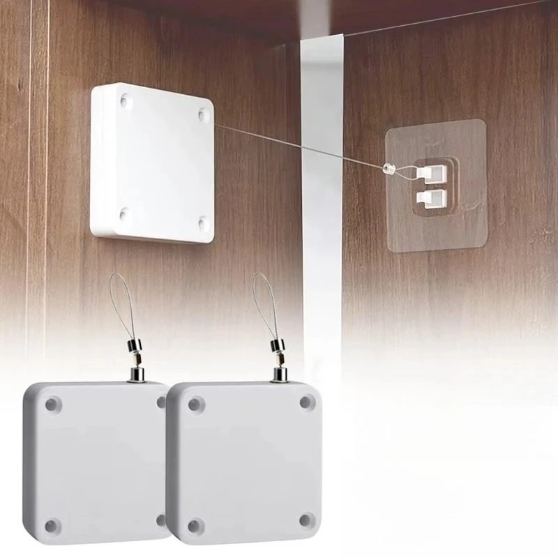 1/3/5PCS Freisprecheinrichtung Automatisches Türschließersystem Einstellbare Spannung Zugschnurstopper für Innentüren Fenster