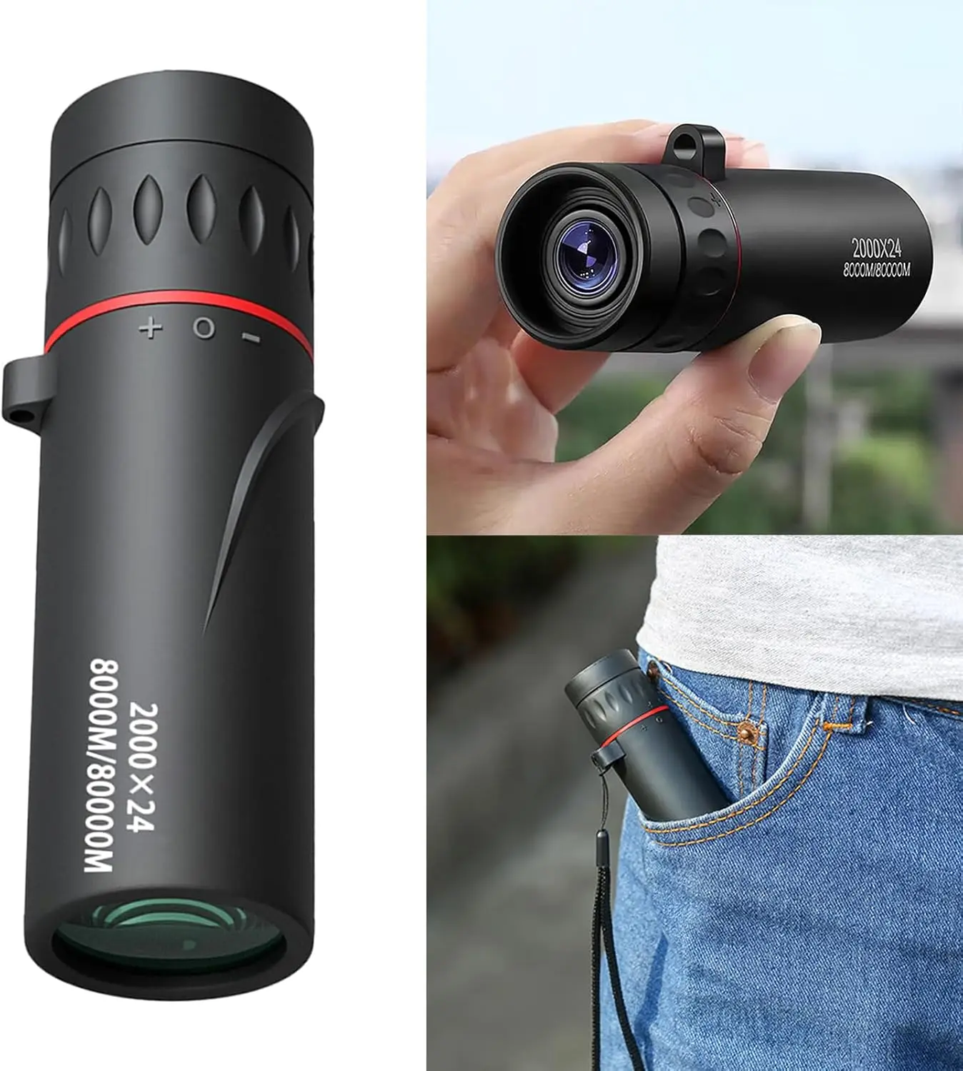 2000x24 HD Monokulare Teleskop Mini Tragbare Handy Teleskop Outdoor Camping Jagd Vogelbeobachtung Teleskope Image
