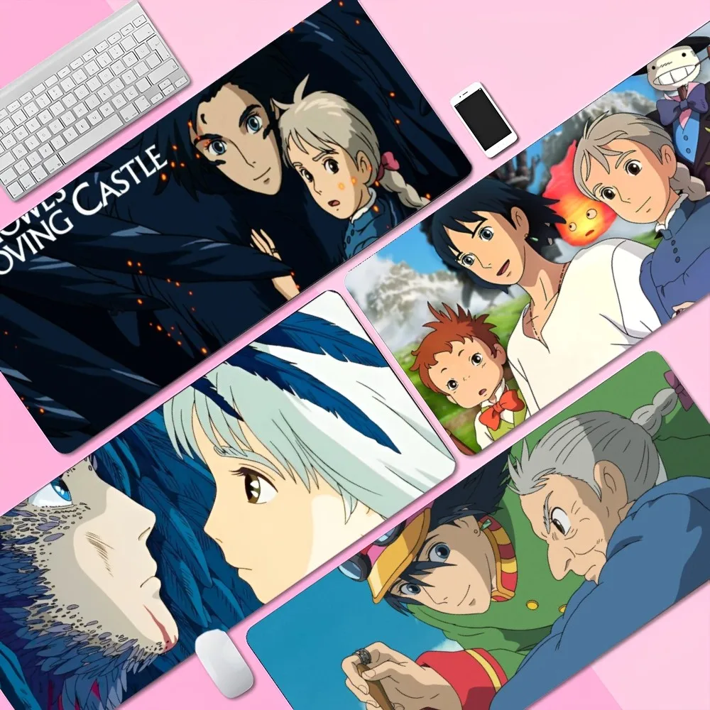 Anime H-Howls Moving C-CastleS Großes XXL-verdicktes Mauspad Übergroße Gaming-Tastatur Notebook-Tischmatte Image