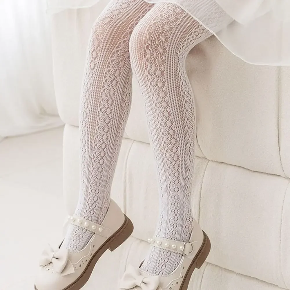 Mädchen Mesh Strumpfhosen *Kinder Strumpfhosen Nylon Weiche Strumpfwaren Sommer Elastizität Socken Mädchen Strumpf Mode Hosen Spitze Strumpf Image