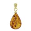 Ketten-Anhänger OSTSEE-SCHMUCK "Ostsee-Schmuck Anhänger", gelb, Schmuckanhänger, Damen, 30 x 12mm, Bernstein, 1.8 g