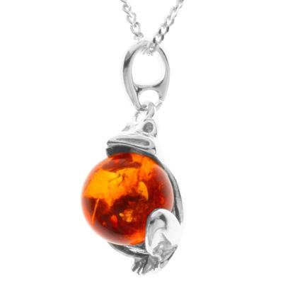 Kette mit Anhänger OSTSEE-SCHMUCK "Ostsee-Schmuck Kette mit Anhänger Frosch" Gr. 45, silber (silberfarben), Halsketten, Damen, 45cm, Silber 925 (Sterlingsilber), L: 42cm Image