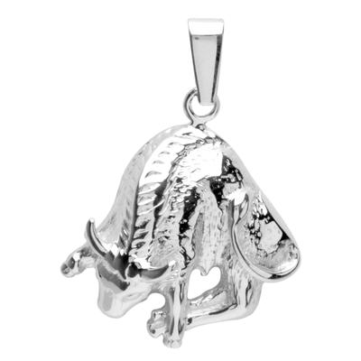 Ketten-Anhänger OSTSEE-SCHMUCK "Ostsee-Schmuck Anhänger Tierkreiszeichen Stier", weiß, Schmuckanhänger, Damen, 26 x 18mm, Silber 925 (Sterlingsilber), 2.1 g Image