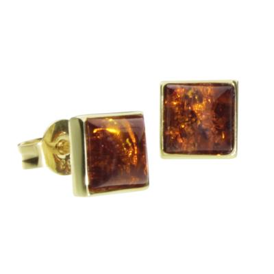 Paar Ohrstecker OSTSEE-SCHMUCK "Ostsee-Schmuck Ohrstecker Classic 6 x 6 mm", gelb, Ohrringe, Damen, 7 x 7mm, Gelbgold 333