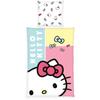 Bettwäsche HELLO KITTY "Hello Kitty", rosa (weiß, rosa), B/L: 135cm x 200cm, , Renforcé, B/L: 80cm x 80cm, Renforcu00e9, Obermaterial: 100% Baumwolle, Bettwäsche, Wendebettwäsche