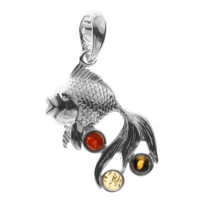 Ketten-Anhänger OSTSEE-SCHMUCK "Ostsee-Schmuck Anhänger Fisch Anhänger Fisch", weiß, Schmuckanhänger, Damen, 31 x 15mm, Silber 925 (Sterlingsilber), 2,3 g Image