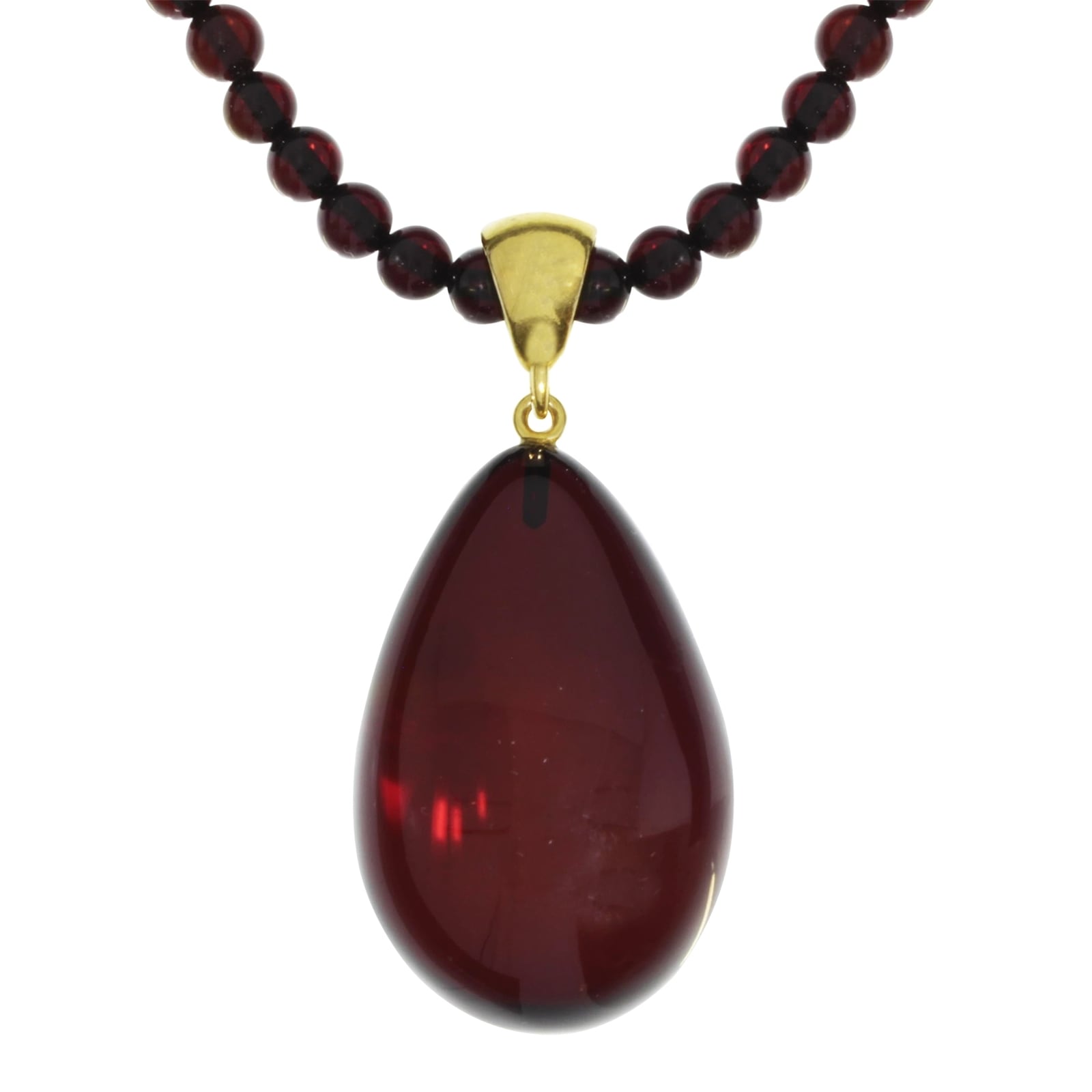 Gliederkette OSTSEE-SCHMUCK "Ostsee-Schmuck Kette mit Anhänger Danielle" Gr. 50, braun, Halsketten, Damen, 50cm, Bernstein, L: 50 Image