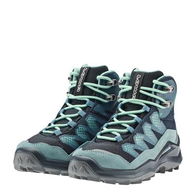 Wanderschuh LOWA "MADDOX PRO GORE-TEX MID JR", Gr. 35, navy, rauchblau, Textil, Leder, Synthetik, sportlich, Schuhe, wasserdicht Image