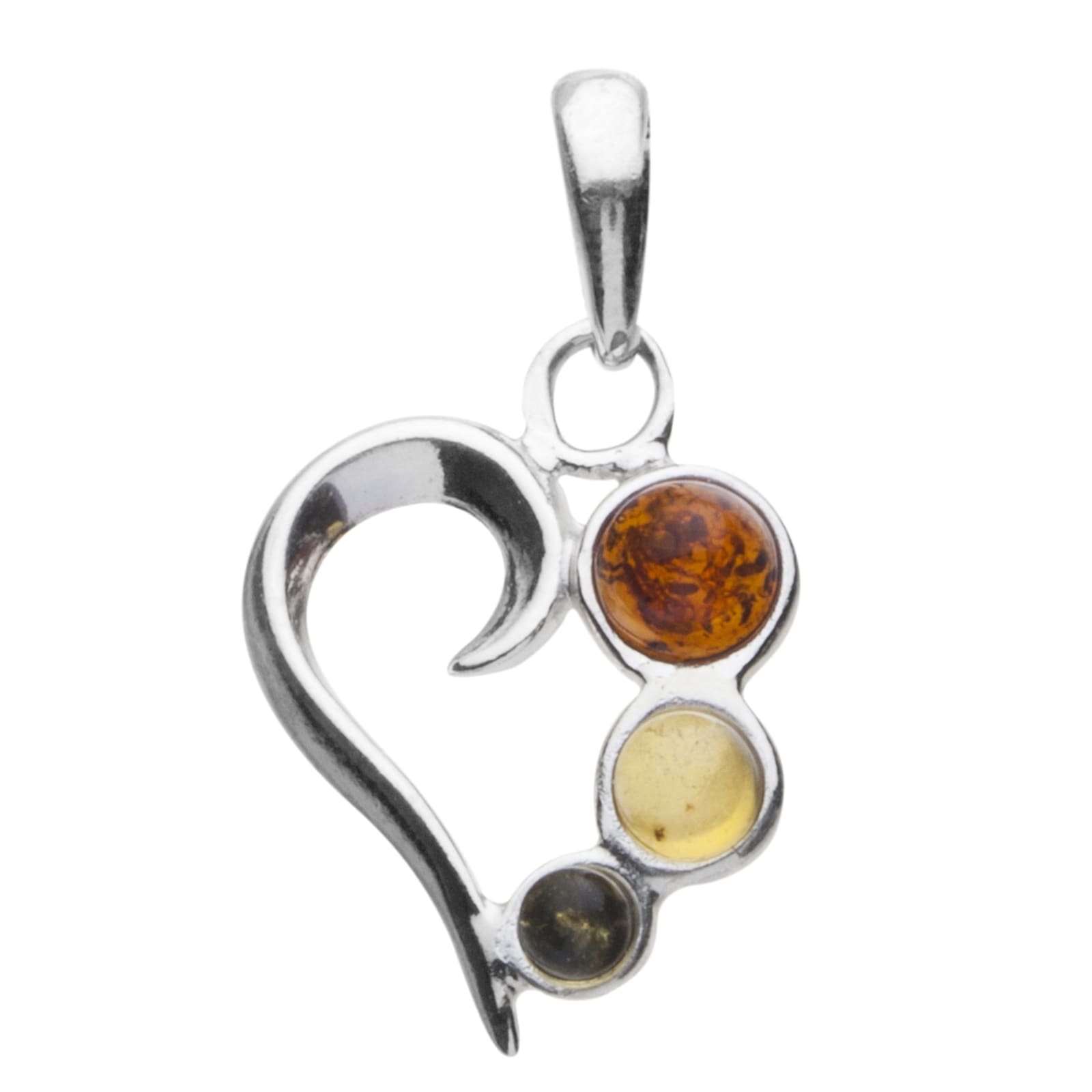 Kettenanhänger OSTSEE-SCHMUCK "Ostsee-Schmuck Anhänger Herz Anhänger Herz", weiß, Schmuckanhänger, Damen, 28 x 17mm, Silber 925 (Sterlingsilber), 1,9 g, Kettenanhänger