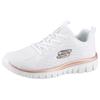 Sneaker SKECHERS "Graceful - Get Connected", Damen, Gr. 41, rosa (weiß, roségoldfarben), Textil, sportlich, Schuhe, Freizeitschuh, Halbschuh, Schnürschuh mit Memory Foam, Topseller