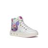 Sneaker GEOX "J SKYLIN GIRL Blinkschuh", Kinder, Gr. 25, bunt (weiß, bunt), Synthetik, Textil, kontrastfarbene Details, sportlich, Schuhe, Schnürboots, Blinkschuh mit Glitzer und Blinkfunktion