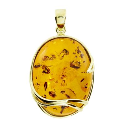 Ketten-Anhänger OSTSEE-SCHMUCK "Ostsee-Schmuck Anhänger Lotte Anhänger Lotte", gelb, Schmuckanhänger, Damen, 35 x 21mm, Gelbgold 333, 4.6 g Image