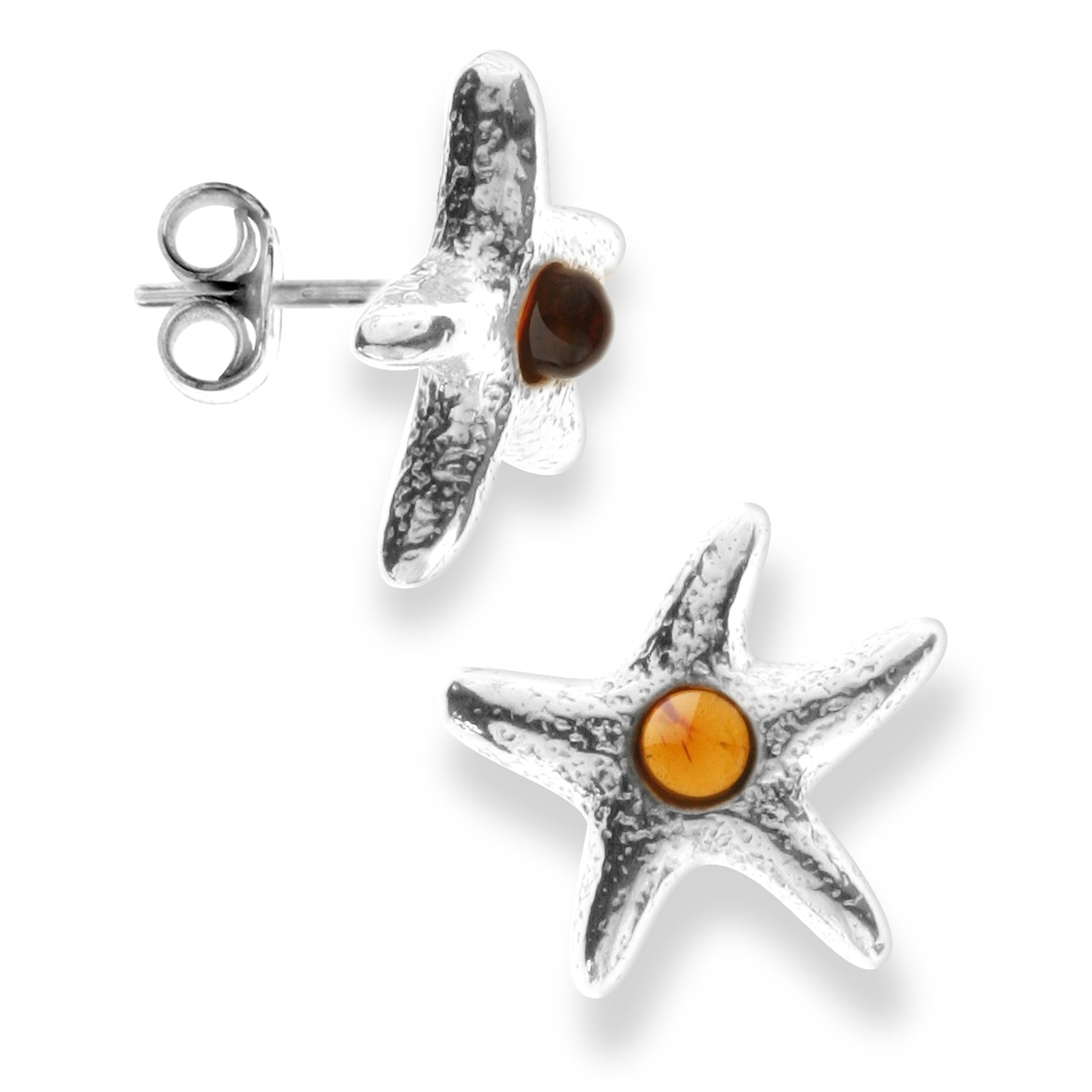 Paar Ohrstecker OSTSEE-SCHMUCK "Ostsee-Schmuck Ohrstecker Seestern Ohrstecker Seestern", weiß, Ohrringe, Damen, 14x14mm, Silber 925 (Sterlingsilber) Image