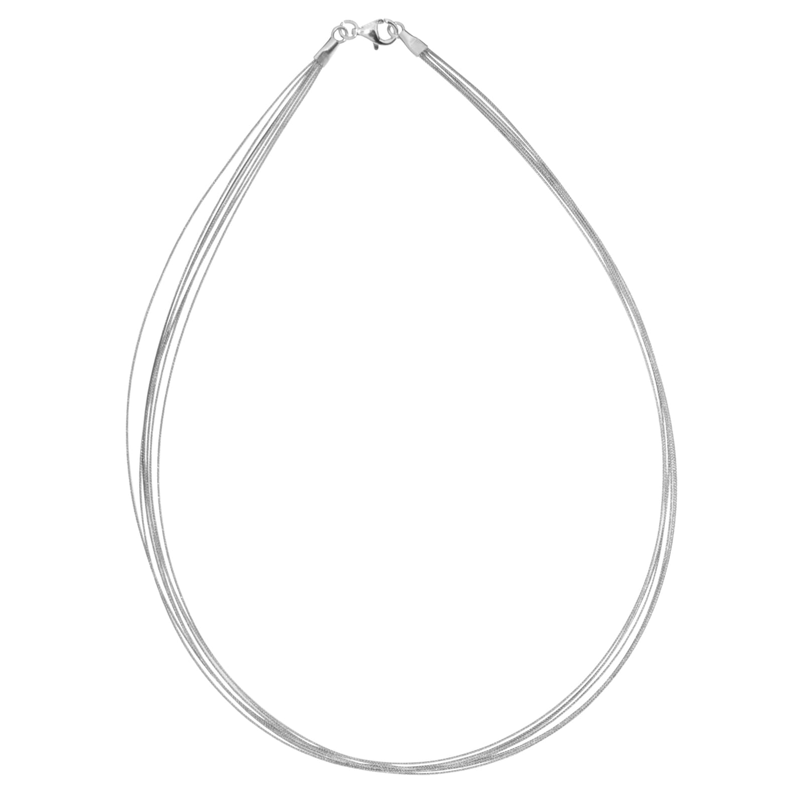 Halsreif OSTSEE-SCHMUCK "Ostsee-Schmuck Halsreif Edelstahl 7-reihig" Gr. 42, grau, Halsketten, Damen, 42cm, Edelstahl, L: 42 Image