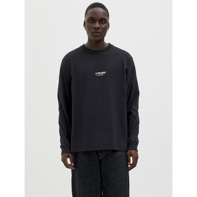 Langarmshirt JACK & JONES "JJESOHO TEE LS CREW NECK NOOS", Herren, Gr. L, schwarz, Jersey, Obermaterial: 100% Baumwolle, bedruckt, modisch, relaxed fit, Rundhals, Langarm, Shirts Image