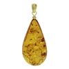 Ketten-Anhänger OSTSEE-SCHMUCK "Ostsee-Schmuck Anhänger Tropfen ca. 42 mm lang - Gold 333/000", gelb, Schmuckanhänger, Damen, 52 x 26mm, Bernstein, 7.6 g