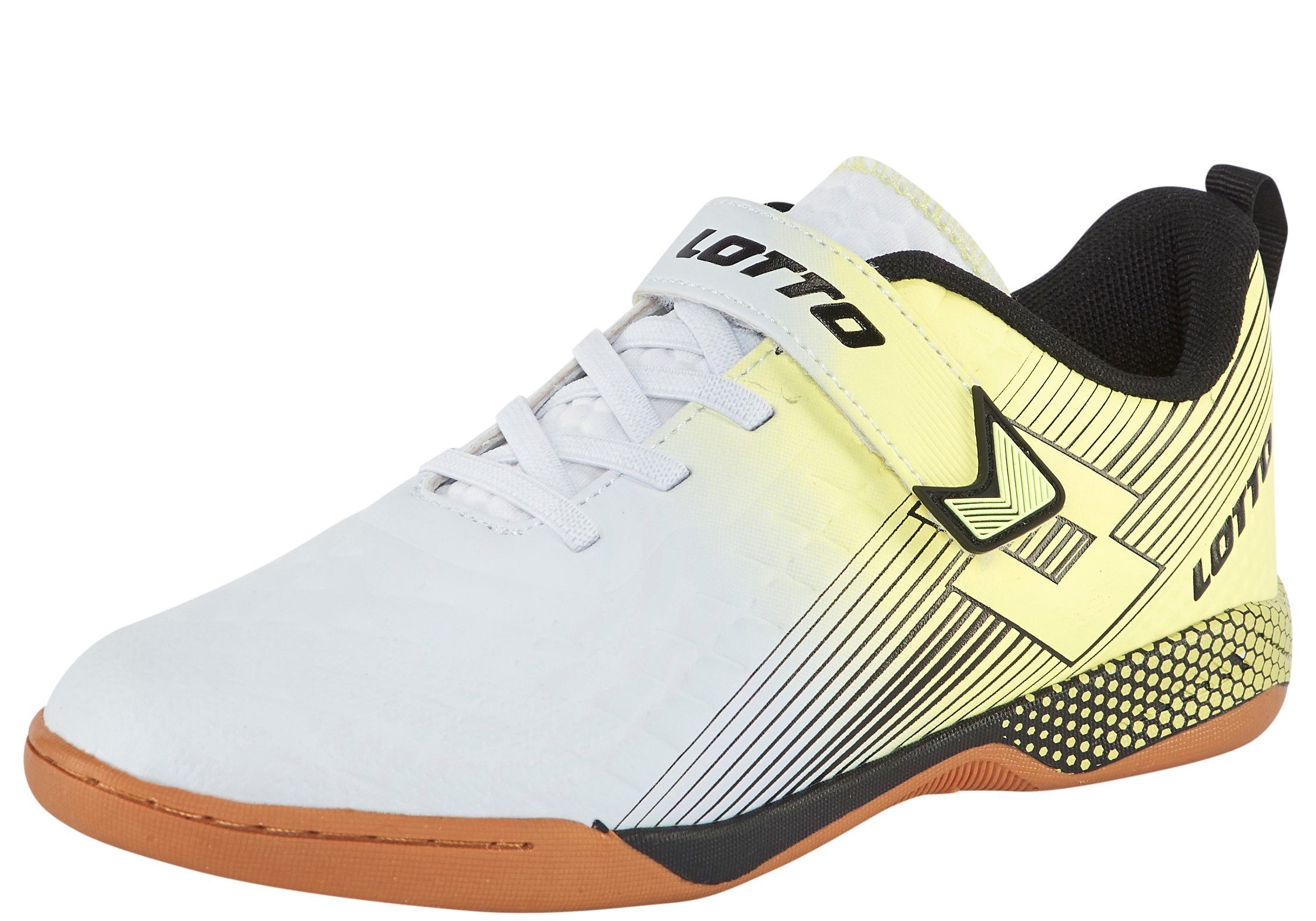 Hallenschuh LOTTO, Mädchen, Gr. 34, weiß (weiß, lime), Synthetik, Schuhe Hallenschuh