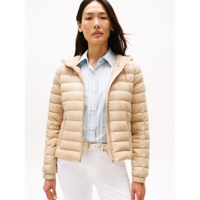 Steppjacke TOMMY HILFIGER "UL DOWN REG HOODED JACKET", Damen, Gr. XXXL (46), beige, Web, Obermaterial: 100% Polyamid, unifarben, casual, regular fit, hoch geschlossener Ausschnitt, Langarm, Jacken Image