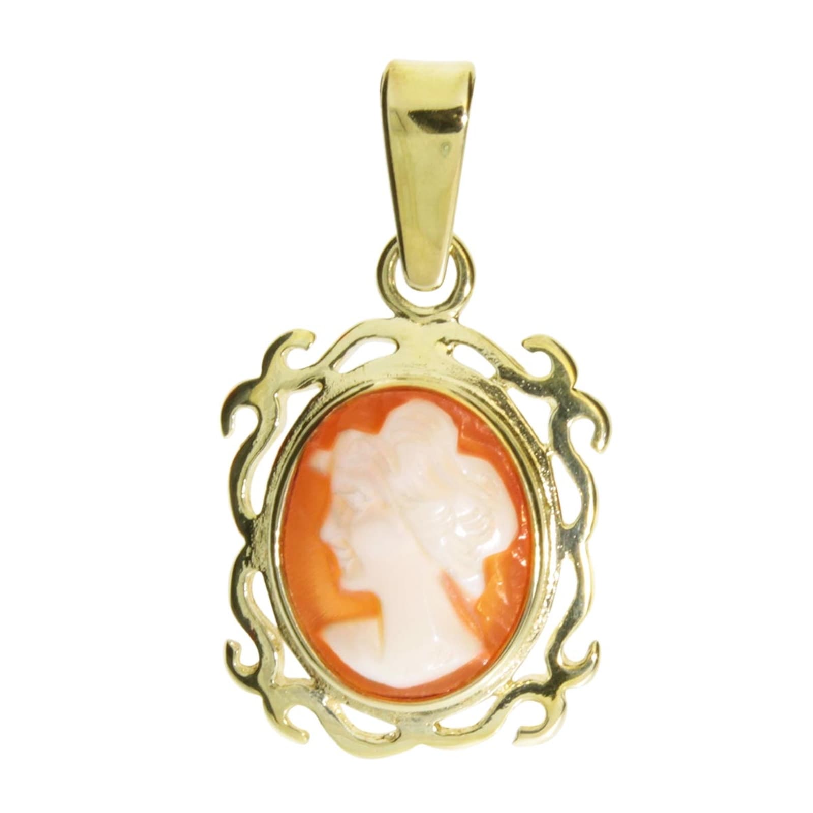 Kettenanhänger OSTSEE-SCHMUCK "Ostsee-Schmuck Anhänger Konstanze Anhänger Konstanze", gelb, Schmuckanhänger, Damen, 23 x 12mm, Gelbgold 333, 1,5 g, Kettenanhänger