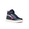 Sneaker GEOX "J SKYLIN GIRL Blinkschuh", Kinder, Gr. 26, bunt (navy, multi), Synthetik, Textil, kontrastfarbene Details, casual, Schuhe, Schnürboots, Blinkschuh mit Glitzer und Blinkfunktion