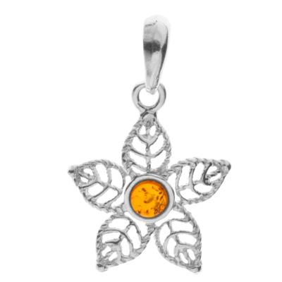Ketten-Anhänger OSTSEE-SCHMUCK "Ostsee-Schmuck Anhänger Blüte Anhänger Blüte", weiß, Schmuckanhänger, Damen, 27 x 18mm, Silber 925 (Sterlingsilber), 1.5 g Image