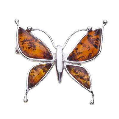 Brosche OSTSEE-SCHMUCK "Ostsee-Schmuck Brosche Schmetterling Brosche Schmetterling", weiß, Broschen, Damen, Silber 925 (Sterlingsilber)