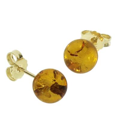 Paar Ohrstecker OSTSEE-SCHMUCK "Ostsee-Schmuck Ohrstecker Kugel 8 mm Ohrstecker Kugel 8 mm", gelb, Ohrringe, Damen, 8mm, Gelbgold 333 Image