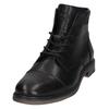 Schnürboots BUGATTI, Herren, Gr. 41, schwarz, Leder, Basic, Schuhe, Stiefel, Schnürstiefelette, Business-Boots mit Reißverschluss