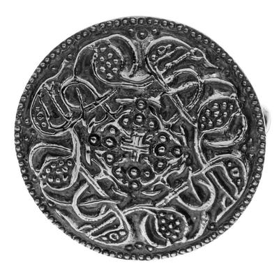 Brosche OSTSEE-SCHMUCK "Ostsee-Schmuck Brosche Hiddensee 26 mm rund", weiß, Broschen, Damen, Silber 925 (Sterlingsilber)