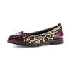 Ballerina GABOR, Damen, Gr. 38, leo, bordeaux, Ziegenveloursleder, Lackleder, feminin, Schuhe, Blockabsatz, Businessschuh, Schlupfschuh im angesagten Leo-Look